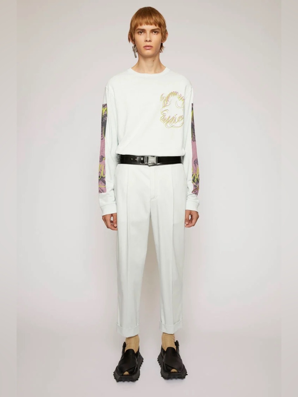 Acne Studios Ecru Cream Cropped Trousers Zip Fly IT 44 Romania